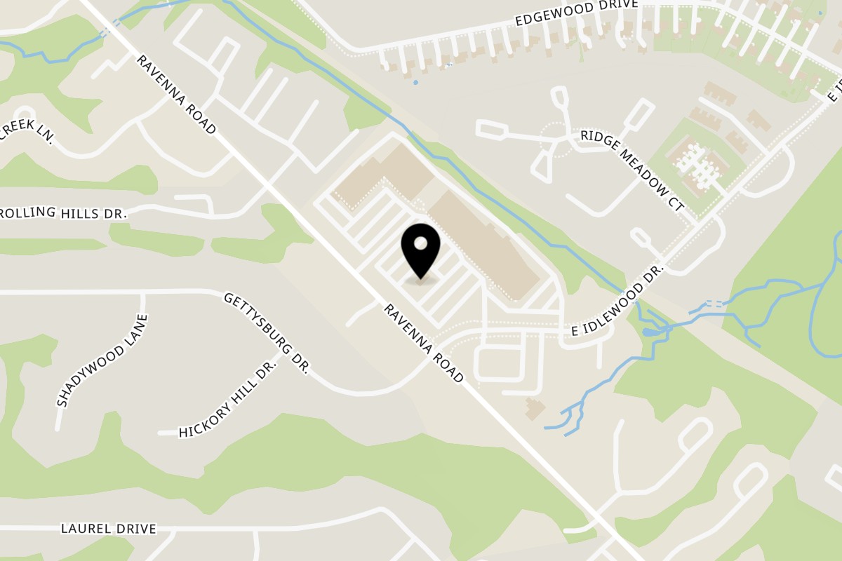 Map showing the location of The Chalk Bar on 10735 Ravenna Rd #305 in Twinsburg